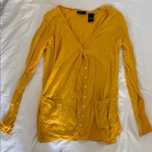 YELLOW CARDIGAN SWEATER